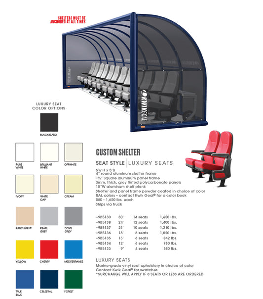 Custom Shelter Luxury Seats