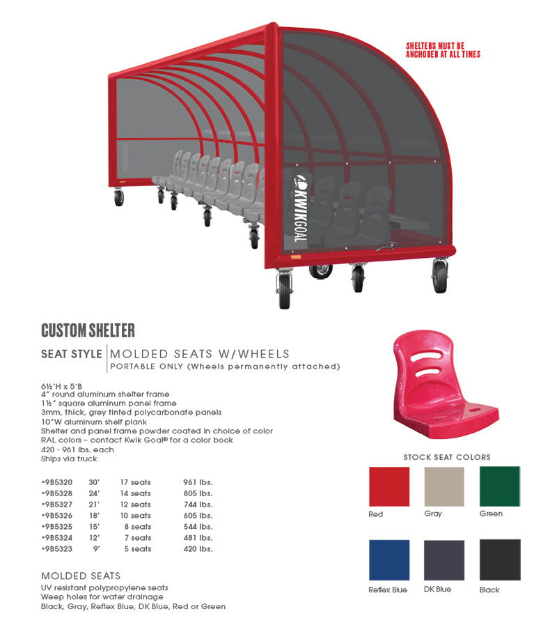 Custom Shelter Molded Seats with Wheels