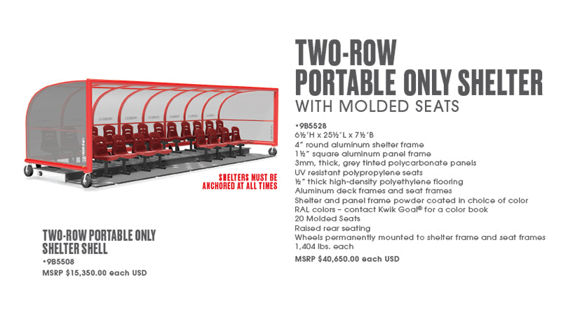 Two-Row Portable Only Shelter With Molded Seats