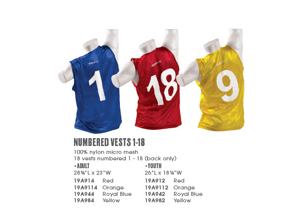 Number Vests 1-18