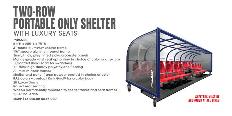 Two-Row Portable Only Shelter with Luxury Seats