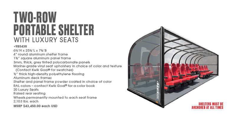 Two-Row Portable Shelter with Luxury Seats